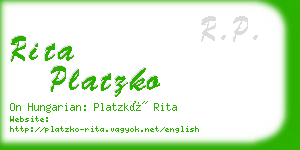 rita platzko business card